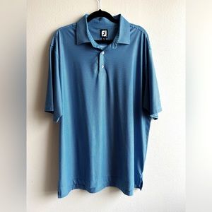 Men’s XXL FootJoy FJ Performance Polo Golf Shirt Blue Houndstooth